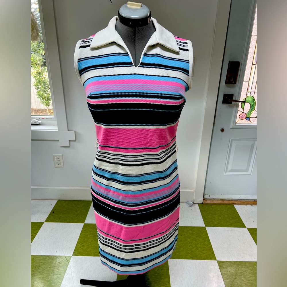 Vintage 70s Disco ART DECO PAPAR MIDI DRESS Capsule Wardrobe Dopamine
